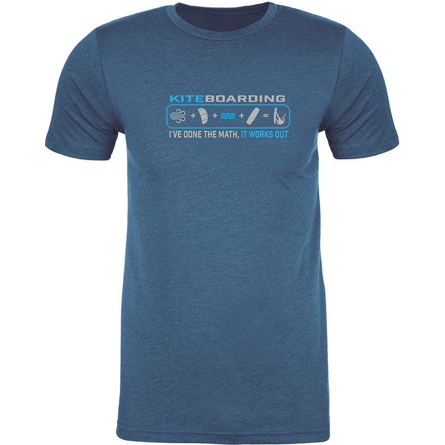 Kiteboarding - I've Done The Math T-Shirt - Cool Blue