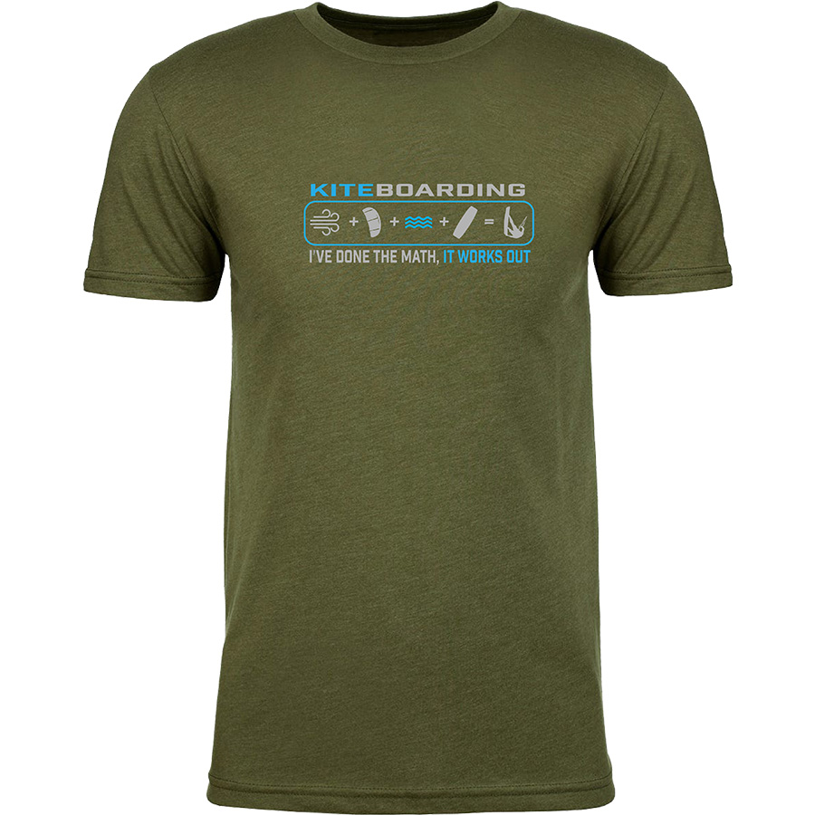 Kiteboarding - I've Done The Math T-Shirt - Military Green