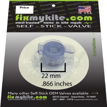 FixMyKite 11mm Deflate Dump Kiteboarding Bladder Self Stick Repair Valve 