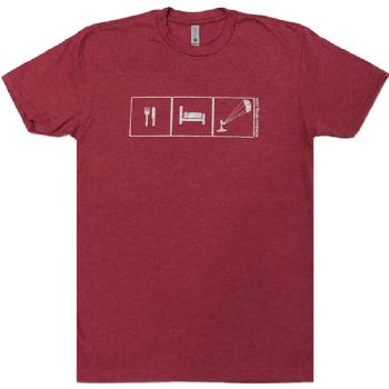 Eat, Sleep, Kite - Kiteboarding T-Shirt - Red - 25% Off
