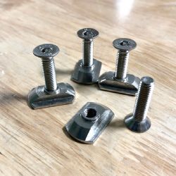 M6 Hydrofoil Stainless Steel Track Nuts and M6 Mounting Screws