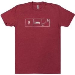 Eat, Sleep, Kite - Kiteboarding T-Shirt - Red - 25% Off